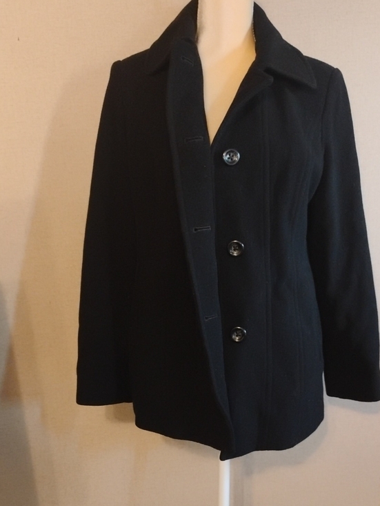 croft & barrow Jackets & Blazers - Croft & barrow Medium Black Wool-Blend Peacoat